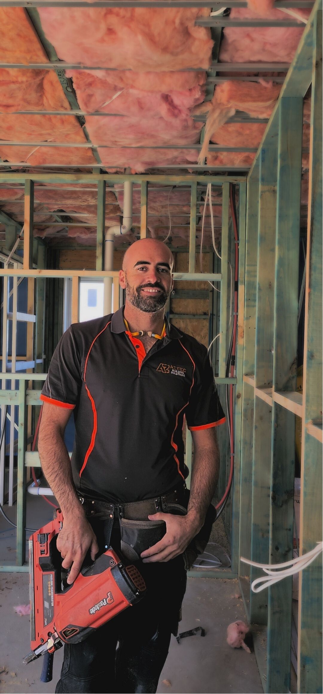 Aaron Volpato-Boucher on construction site