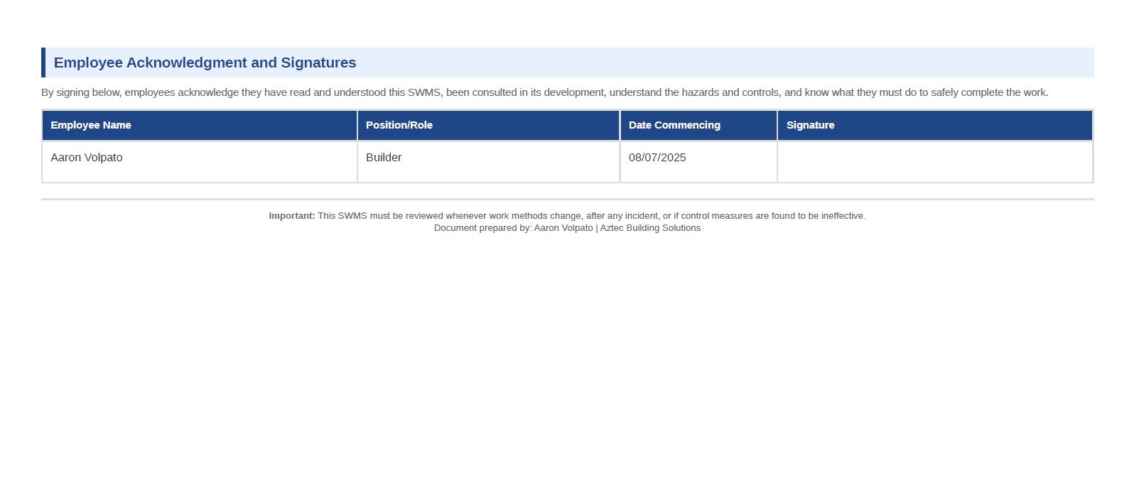 SWMS Document - Page 3